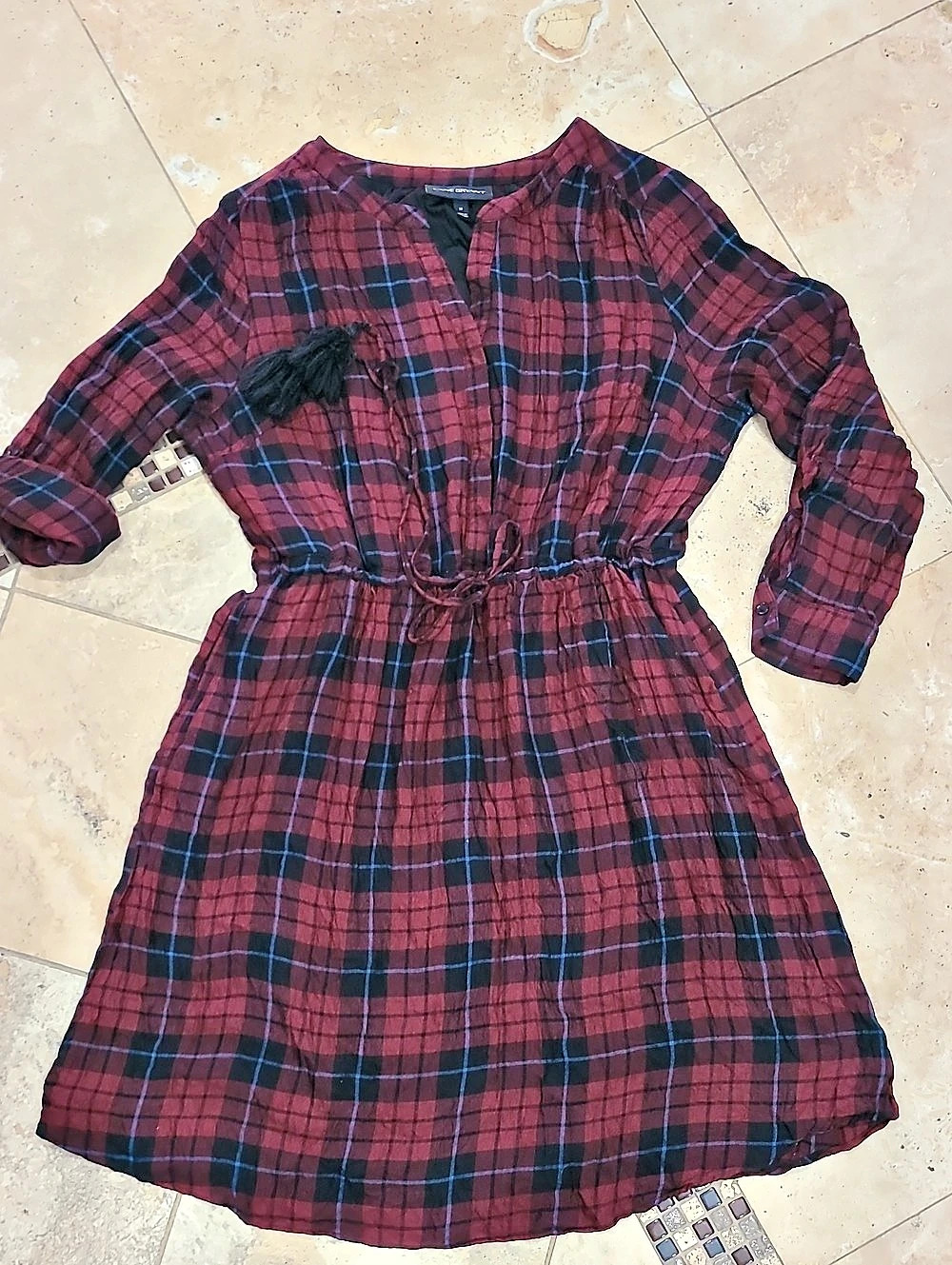 Lane Bryant Plaid Mini Dress in Red & Blue Size Medium